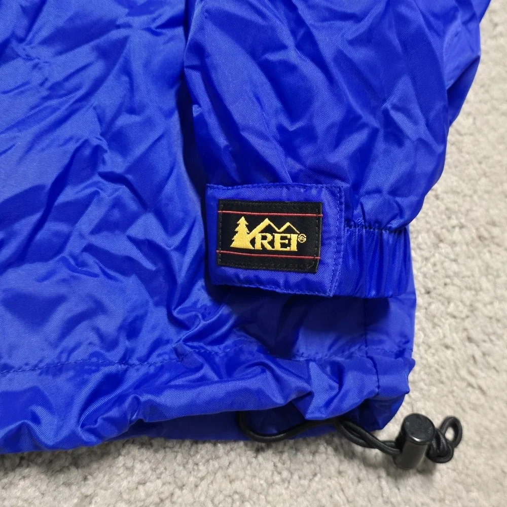 Vintage 90s REI Blue Nylon Windbreaker‎ Jacket Mens XL Hooded Full Zip Outdoor